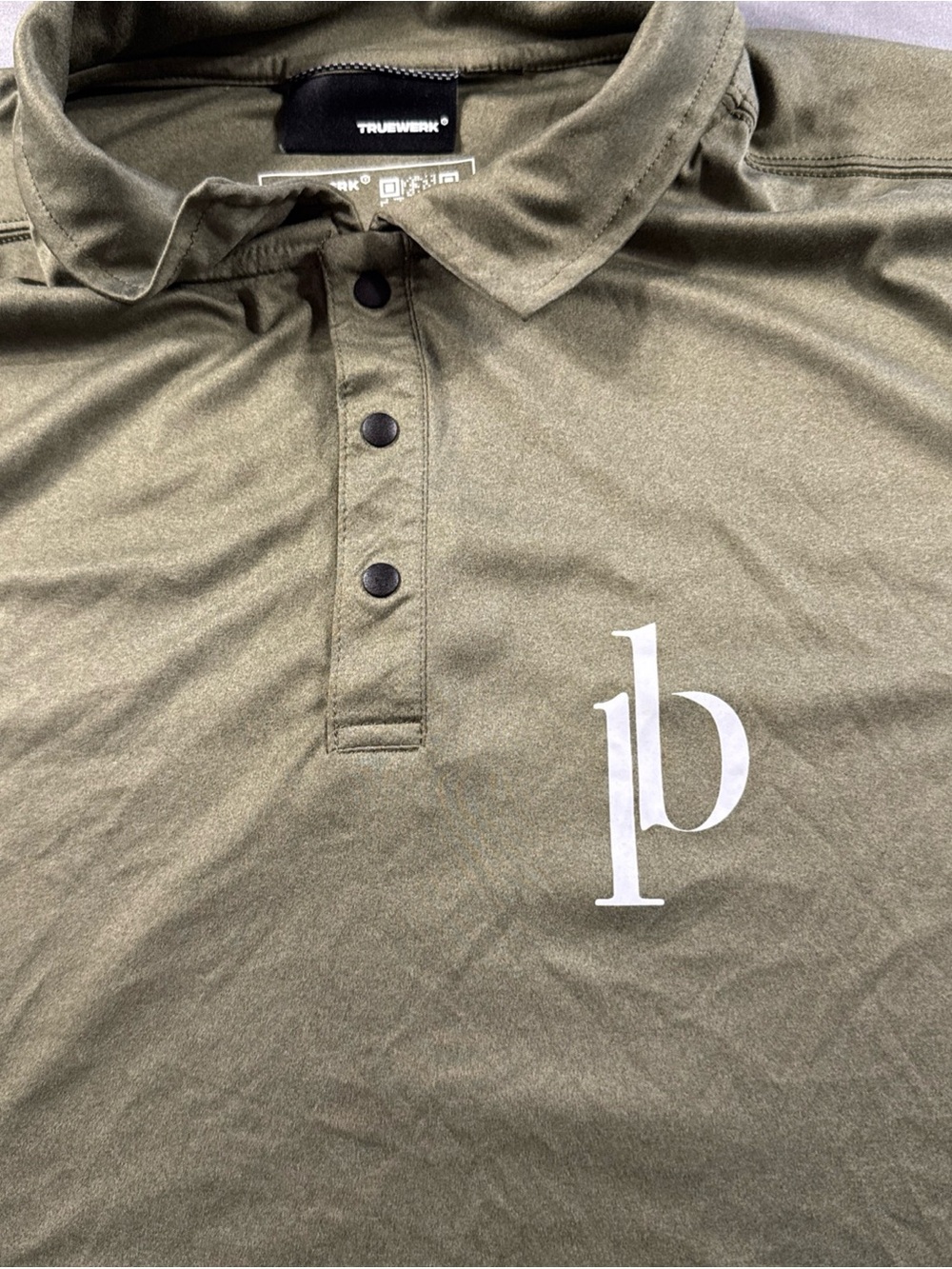 Truewerk Men's Olive Green Polo with Monogram Logo